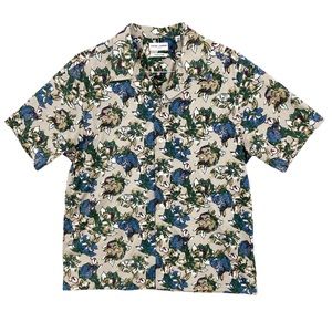 CROSBY & HOWARD Shirt Button Down Floral Short Sleeve Stretch
